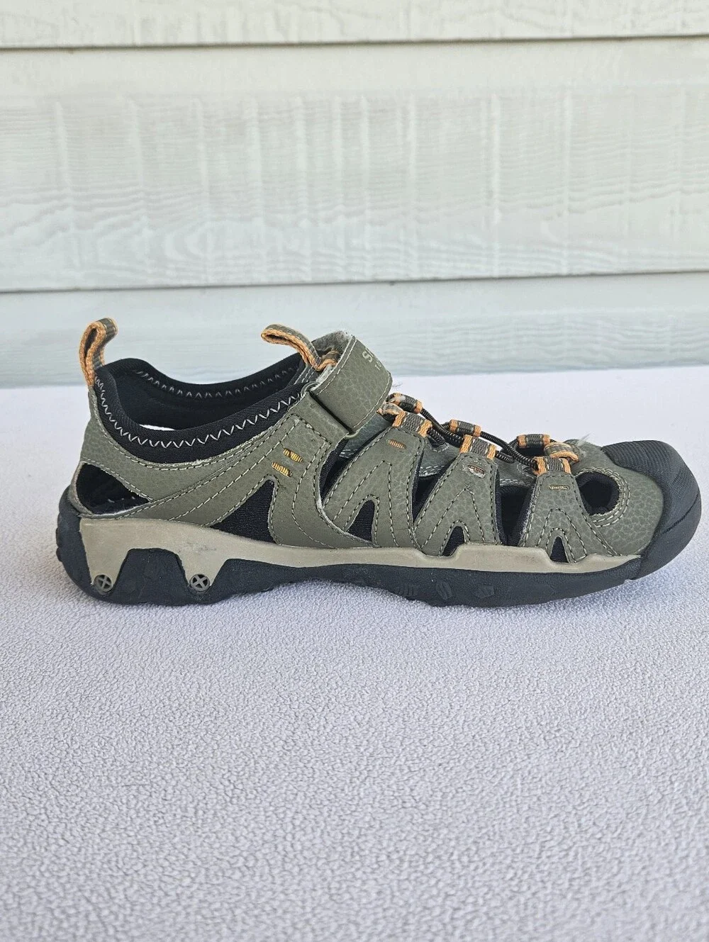 Sperry Top-Sider Wet Tech Fisherman Hiking Sandals Youth SZ 3 Olive Green Black
